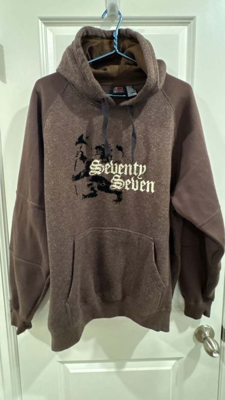 Bugle Boy Jean Company Seventy Seven Graphic Pullover Hoodie LARGE